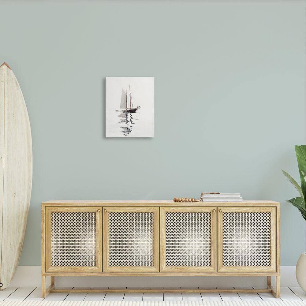 Stupell Industries " Tranquil Sailboat Vessel Floating Lone Ocean Reflection " by Lettered And Lined Painting Print