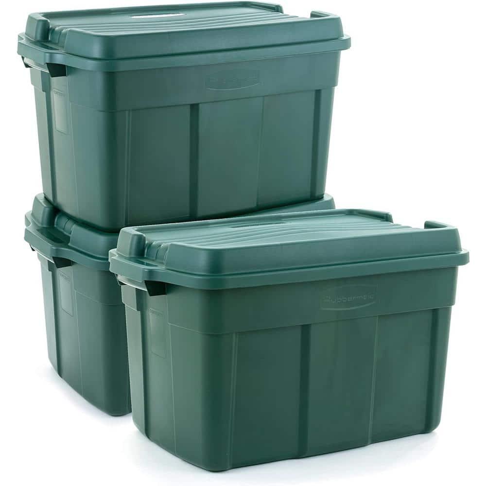 Rubbermaid Rubbermaid Ecosense High-Top Storage Containers, 37 Gal, 3 Pack, Recycled Materials