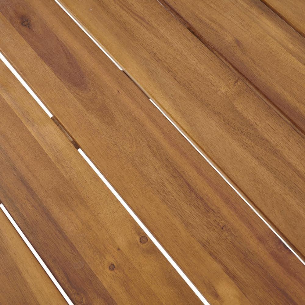 Carlisle Teak Brown Rectangular Acacia Wood Outdoor Patio Dining Table