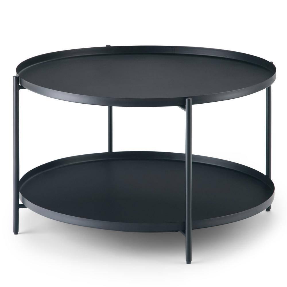 Simpli Home Monet Industrial 32 " Metal Metal Coffee Table in Black