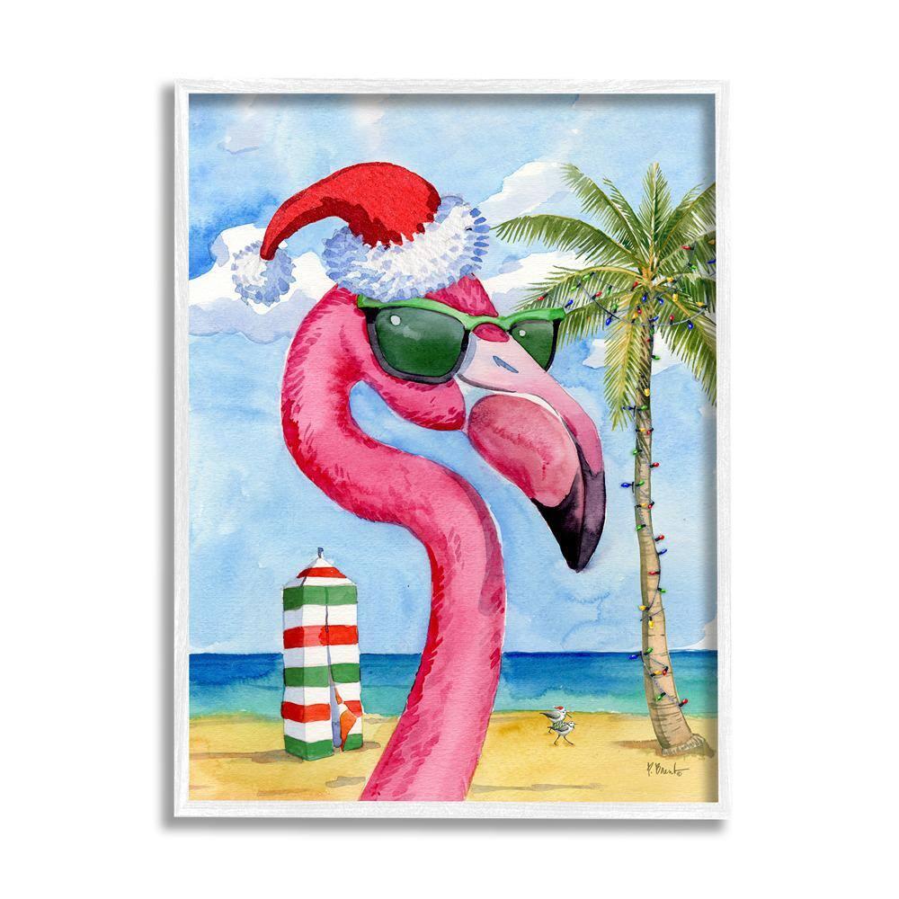 Stupell Industries " Flamingo Tropical Christmas " by Paul Brent