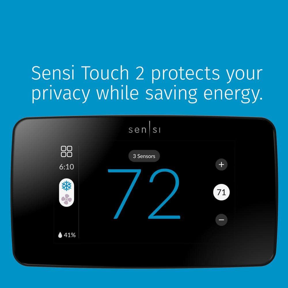 Sensi Touch 2 Black Programmable Smart Thermostat with LCD Display