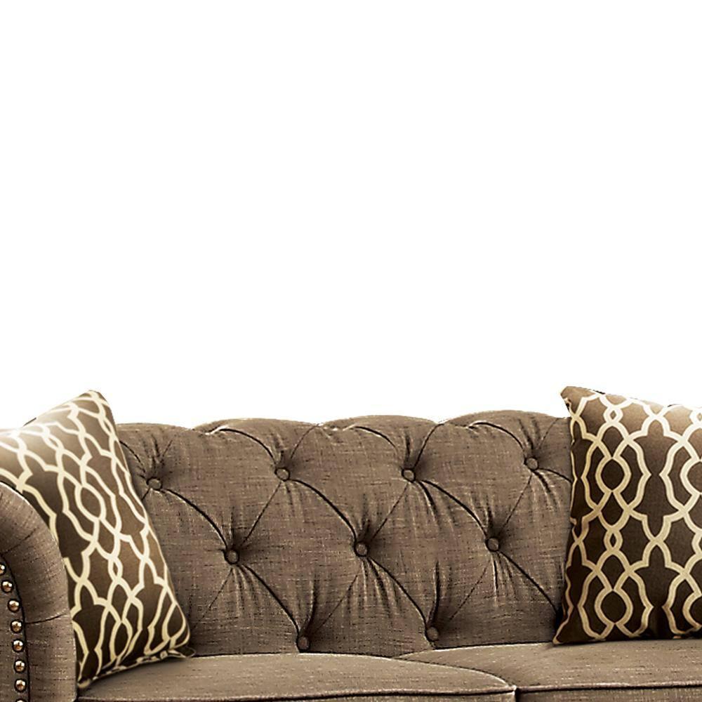 Acme Furniture Aurelia Loveseat w/2 Pillows, Gray Linen