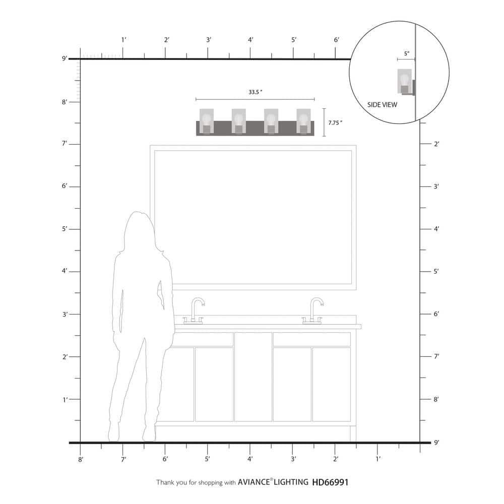 Livex Lighting Zurich 4 - Light Vanity in  Brushed Nickel