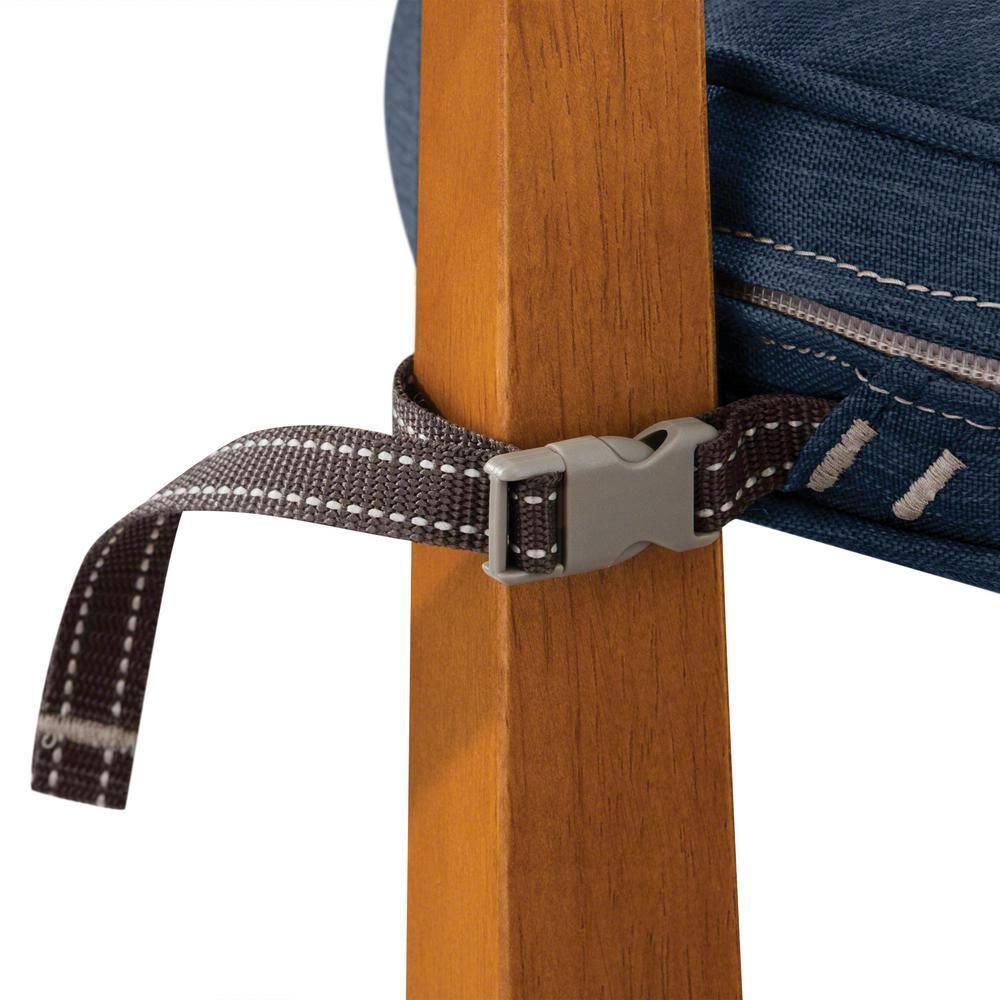 Classic Accessories Montlake Fade Safe Heather Indigo Round Outdoor Seat Cushion