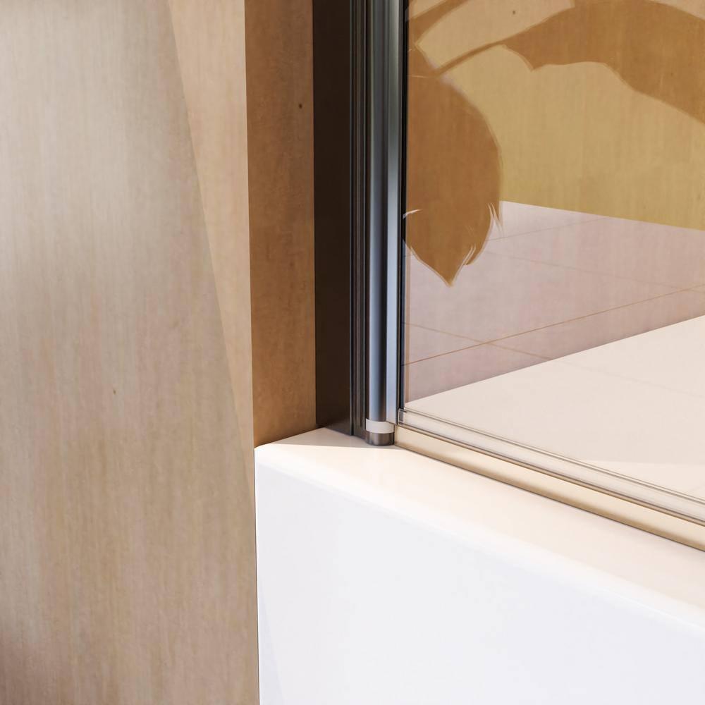 31"W x 55"H Frameless Folding Pivot Shower Tub Door Reversible Installation