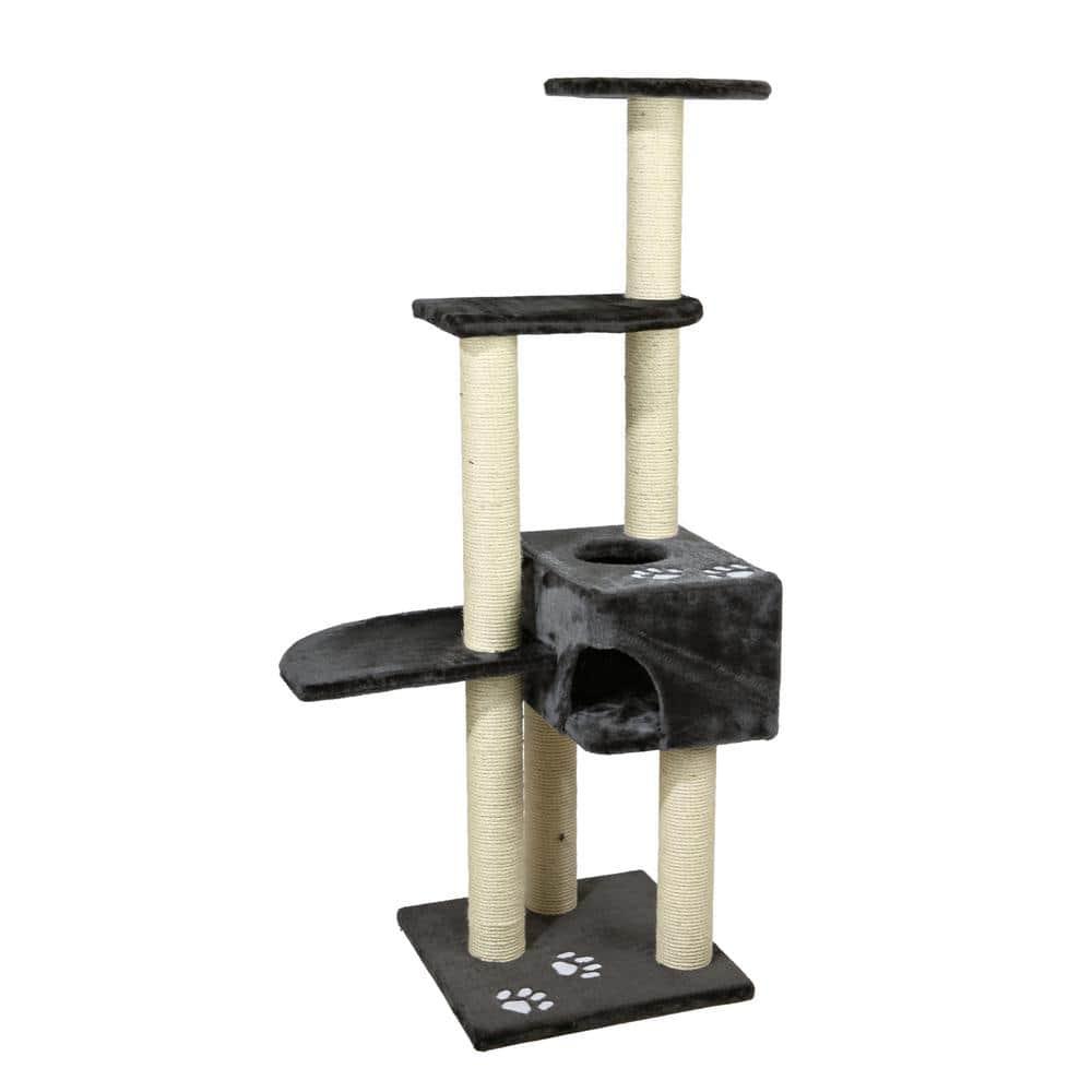 TRIXIE Alicante 56-in Cat Tower with Scratching Posts, Cat Tree with Condo and Platforms, Cat Playground