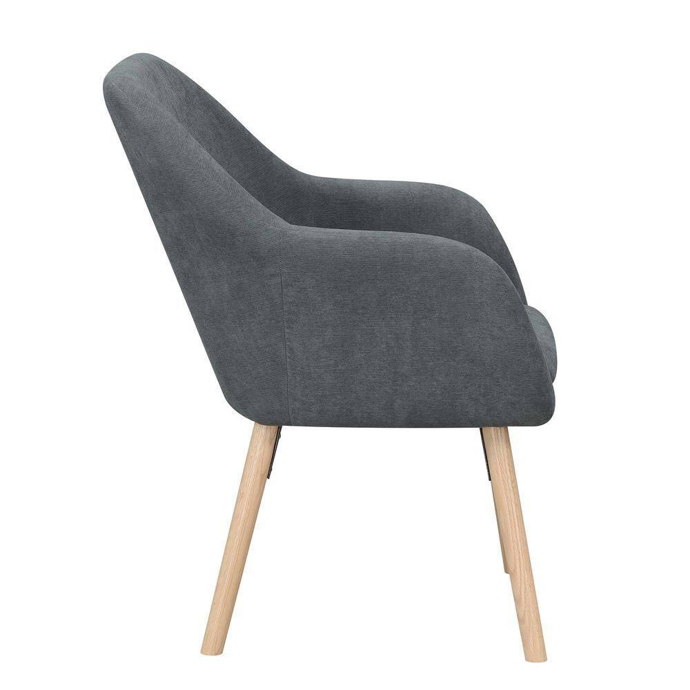 Convenience Concepts Take a Seat Charlotte Wingback Upholstered Accent Armchair, Slate Gray Fabric
