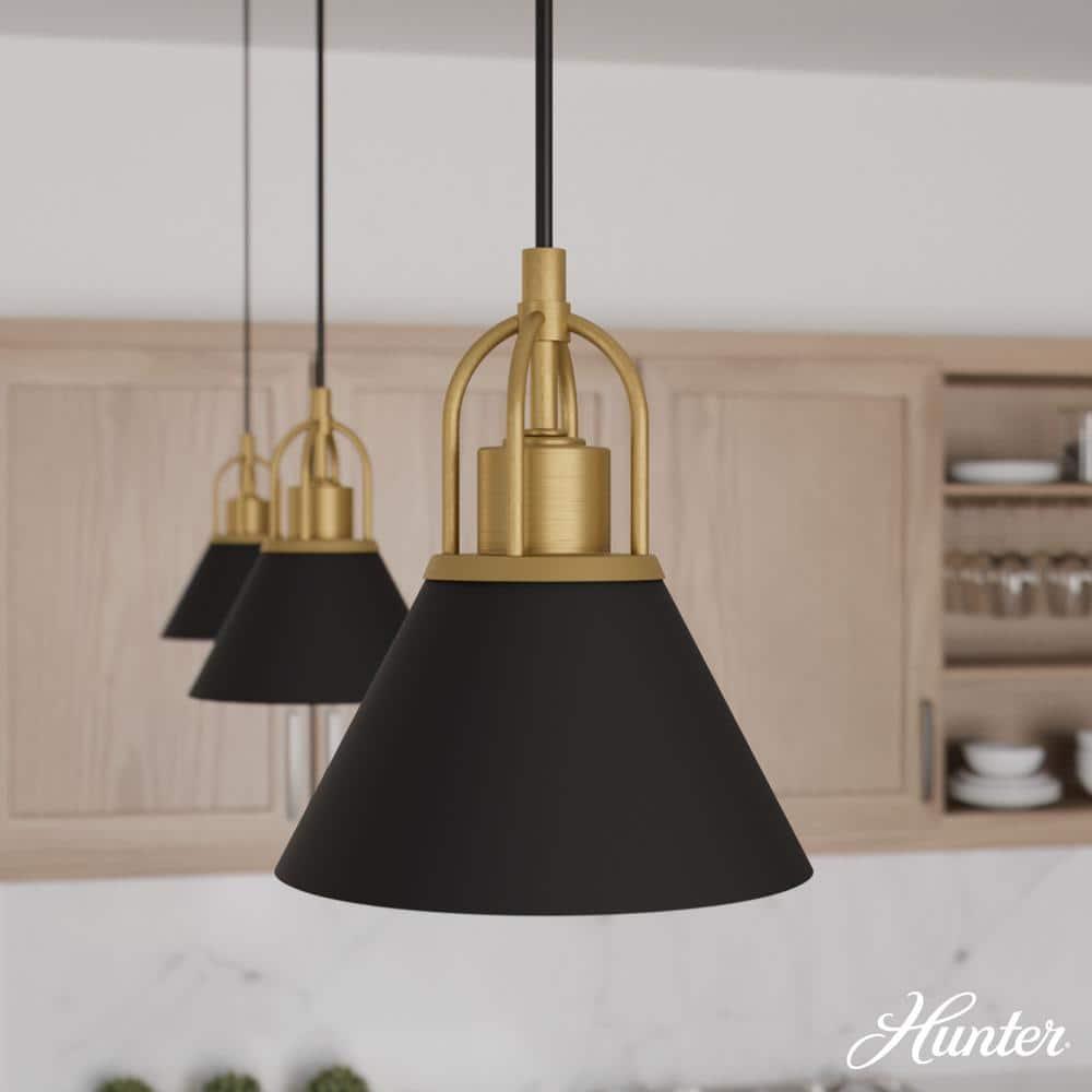 Jasmine Roth 1 - Light Flat Matte Black Cone Pendant