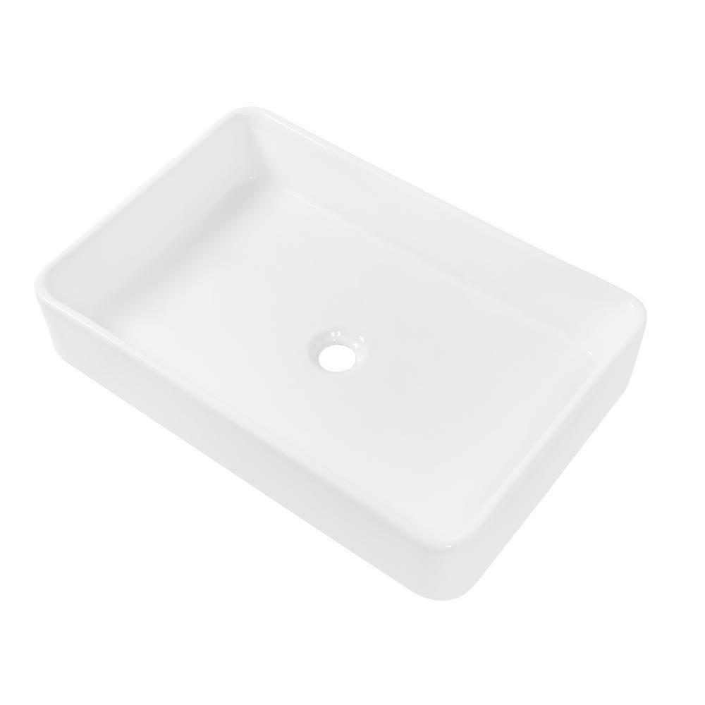 APRESSHUI 16'' Ceramic Rectangular Bathroom Sink
