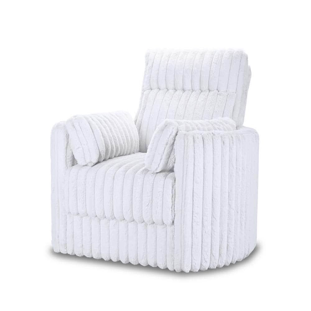 New Classic Furniture Embrace Fabric Swivel Accent Chair, White