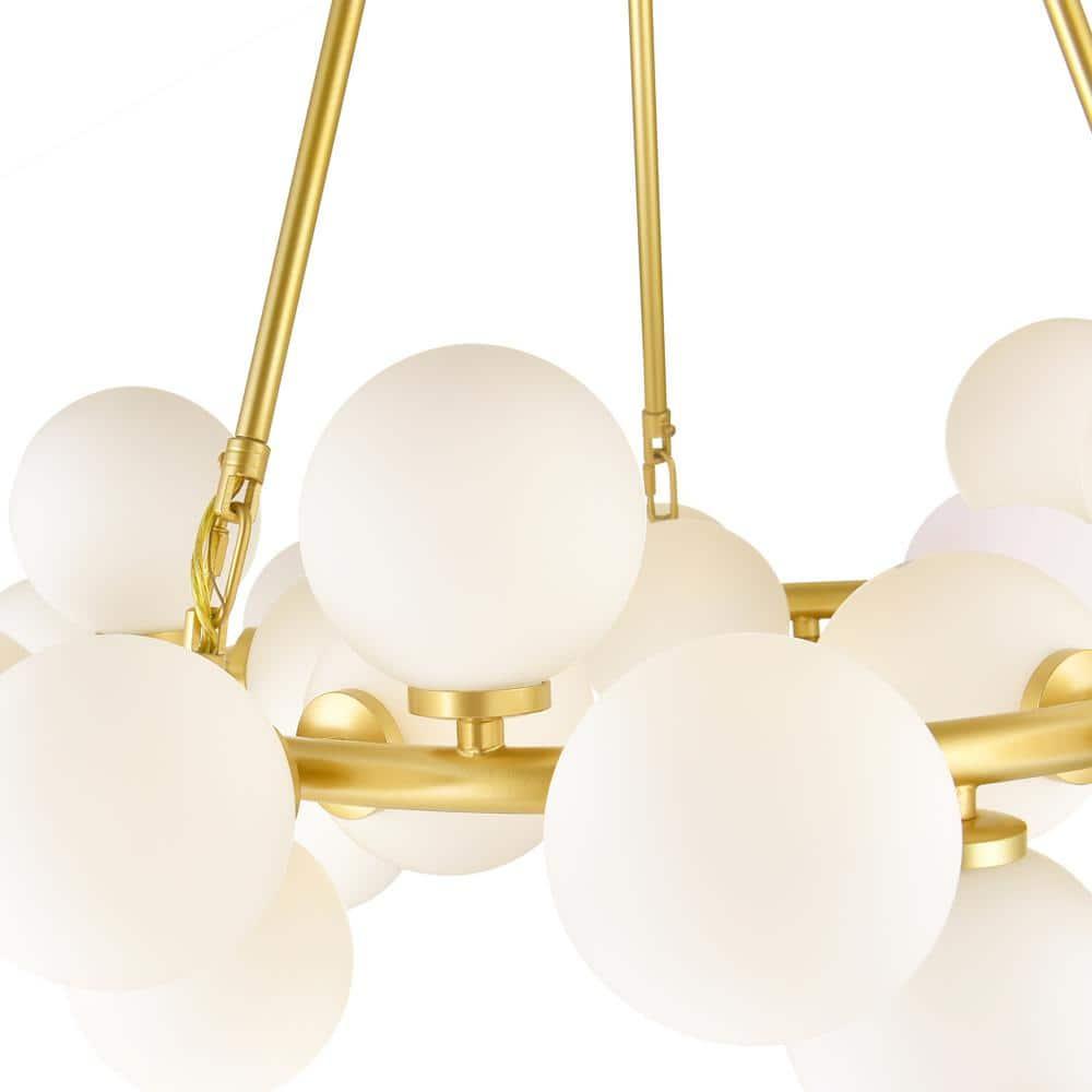 CWI Lighting Arya 70 Light Contemporary Metal Chandelier in Satin Gold