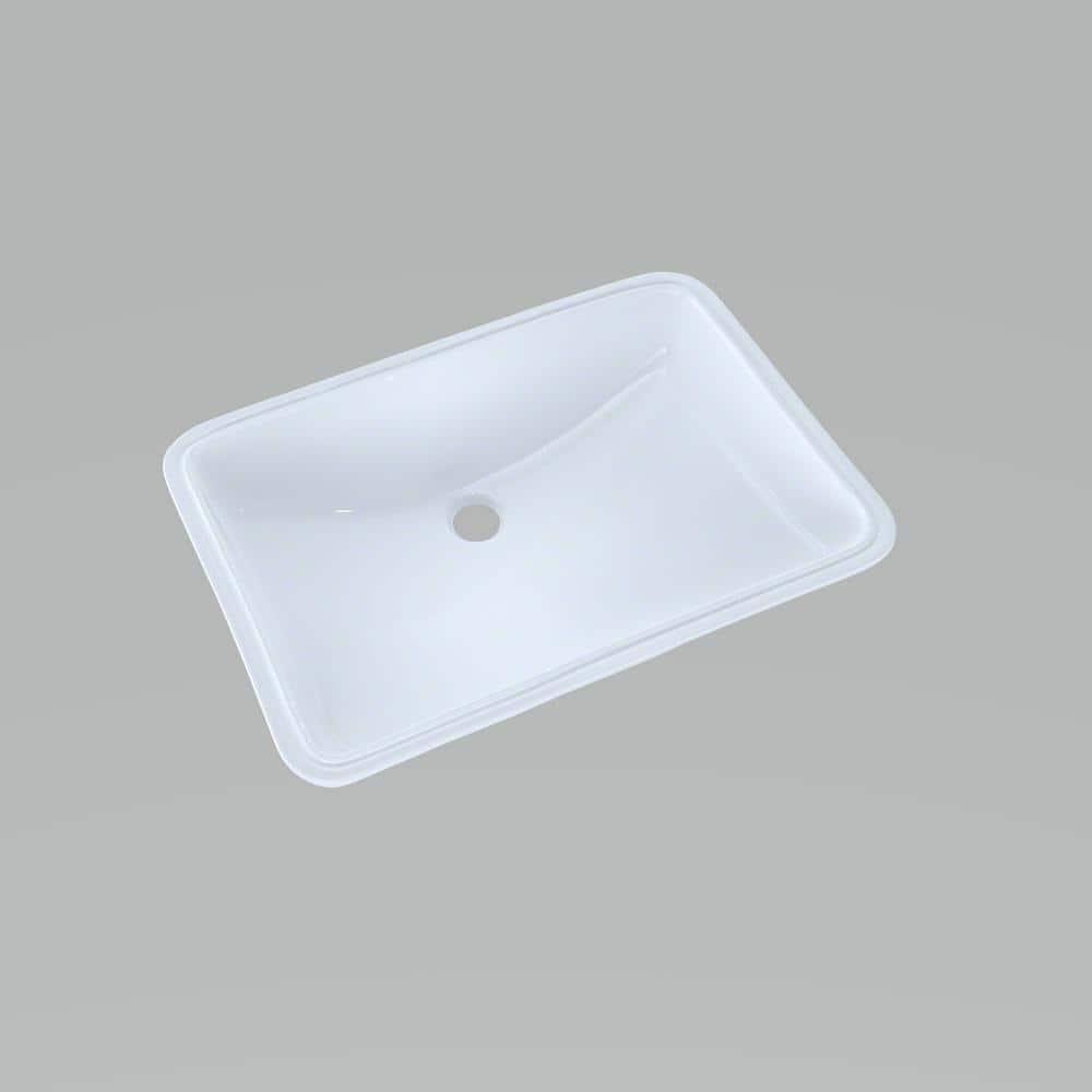 Vitreous China Rectangular Undermount Bathroom Sink with Overflow