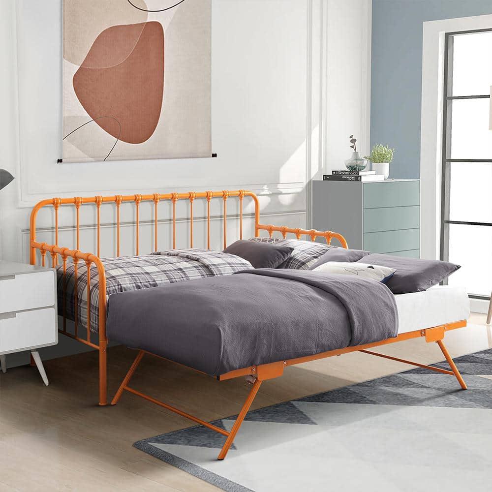 Lexicon Constance Metal Daybed with Trundle in Orange