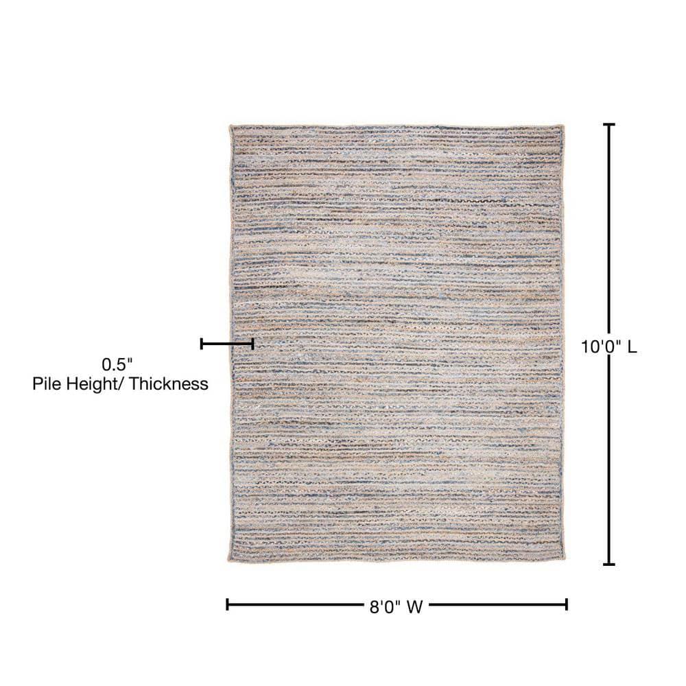 Cape Cod CAP250 Hand Woven Area Rug - Natural/Blue - 8'x10' - Safavieh.