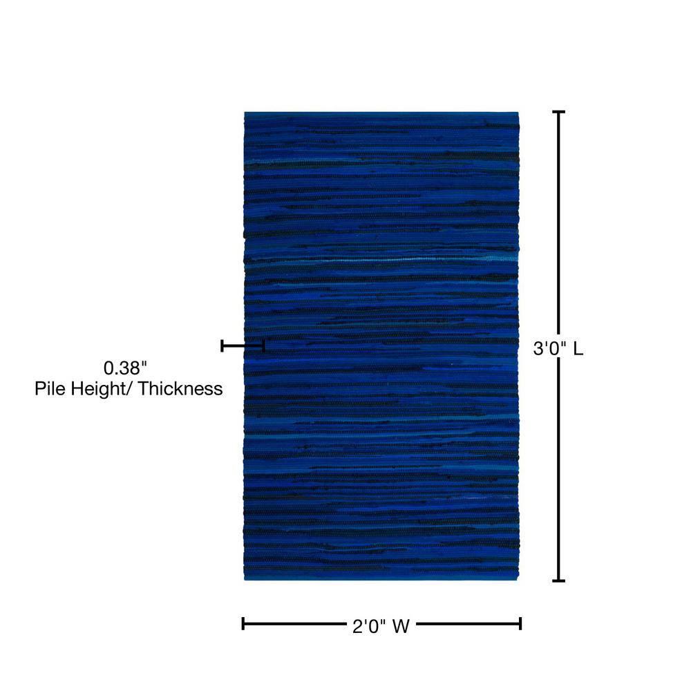 Rag Rug RAR130 Hand Woven Indoor Accent Rug - Blue/Multi - 2'x3' - Safavieh.