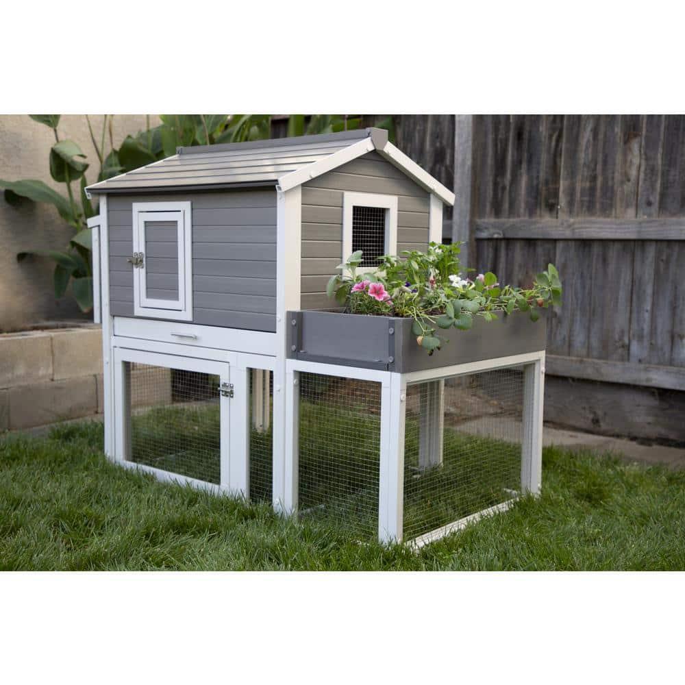 New Age Pet® ECOFLEX® Urban Farm Chicken Coop - 2-Level Living Space with Nesting Box, Roosting Bars, and NeveRust Stainless Steel Pen, Easy Assembly, Ideal for 2 Average Size Chickens or 4 Bantams