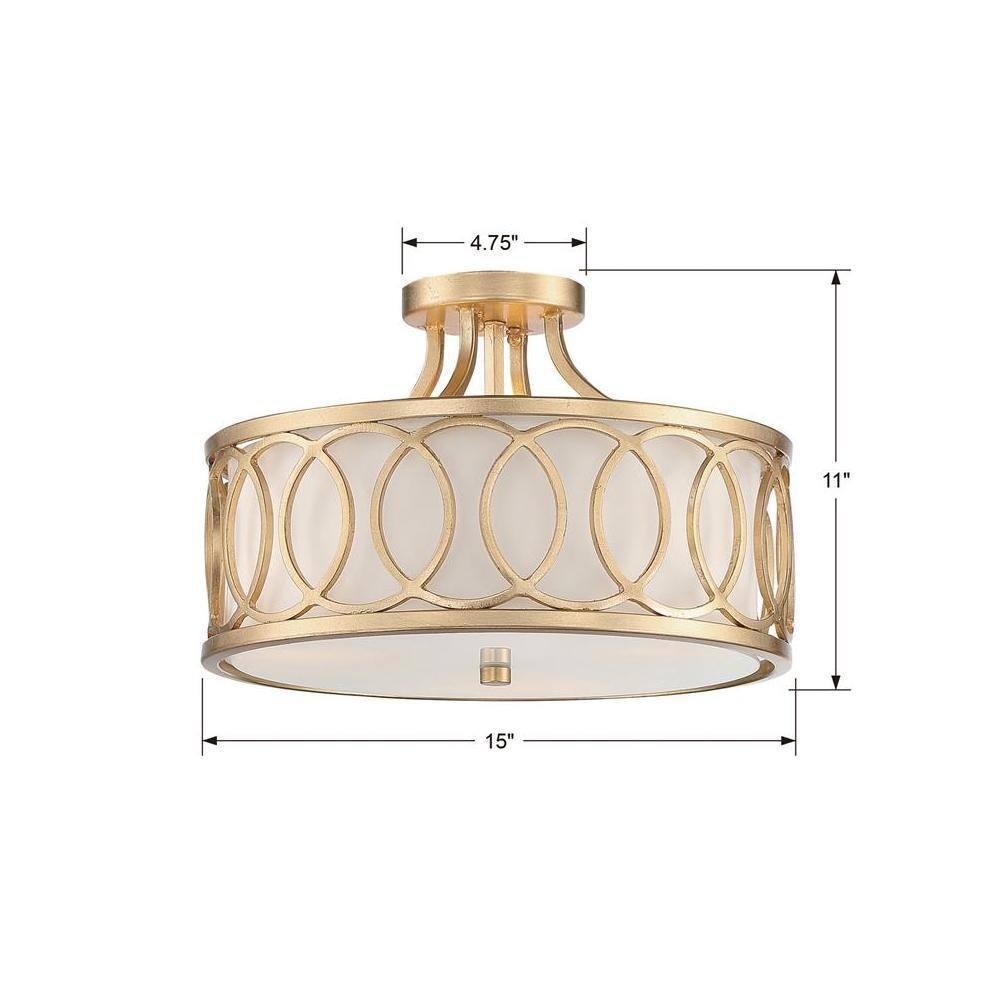Crystorama Lighting Graham 3 - Light Semi-Flush Mount in  Antique Gold
