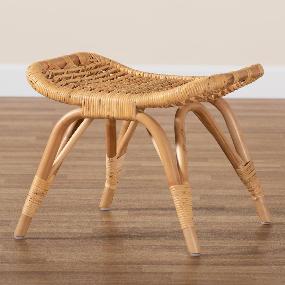 Bernardo Rattan Ottoman Brown/Natural - bali & pari