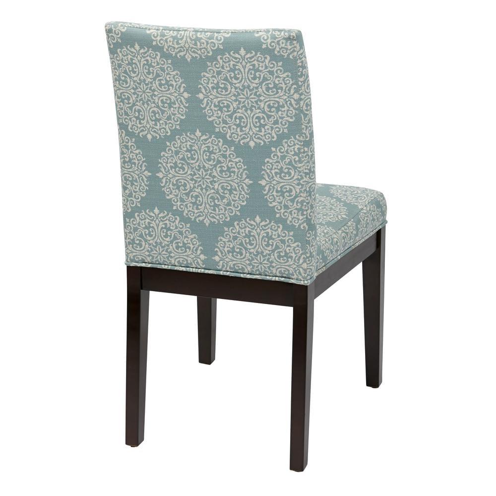 Dakota Parsons Chair Gabrielle Sky - OSP Home Furnishings: Classic Espresso Legs, Padded Seat