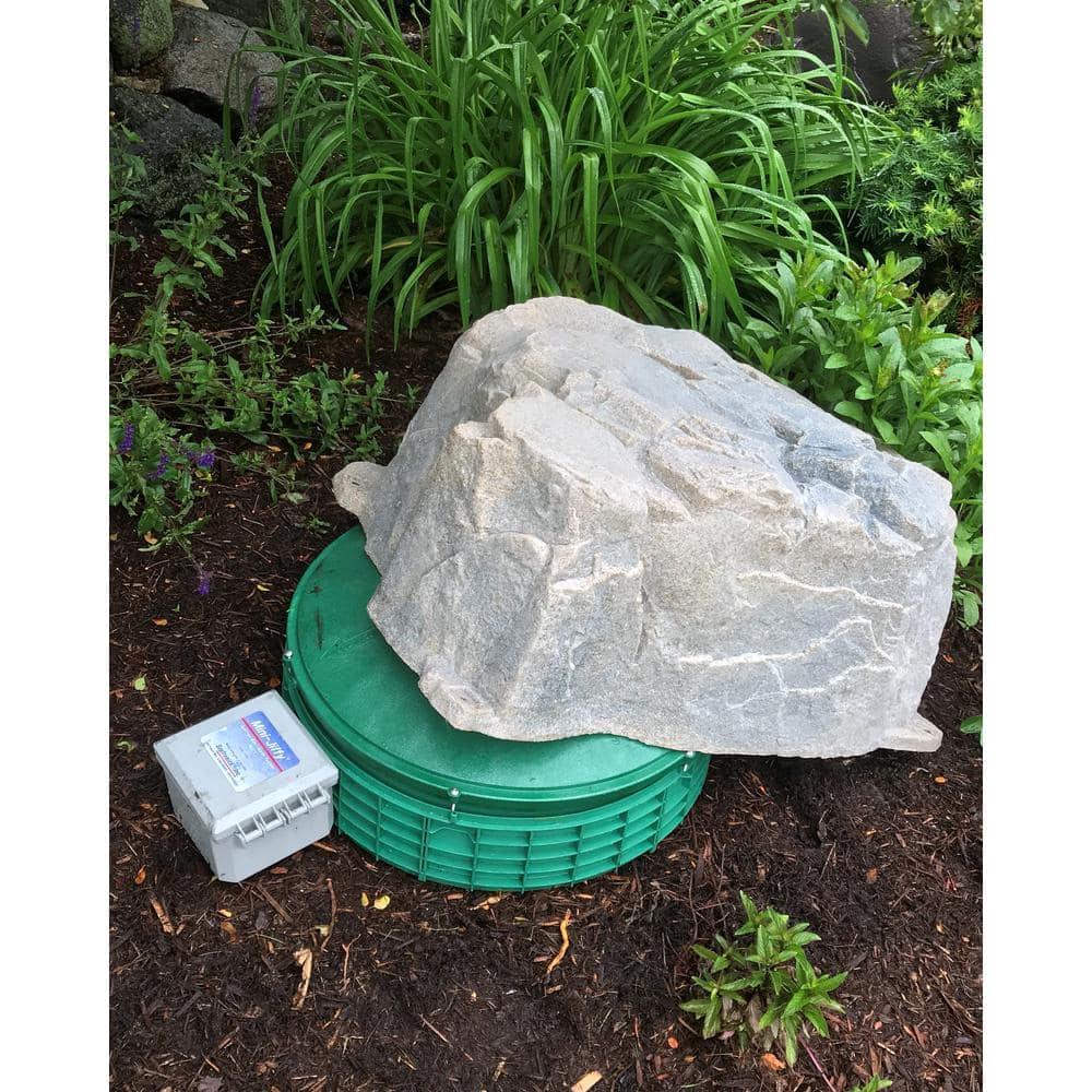 DekoRRa 111-FS Artificial Rock Fieldstone-Gray - Covers Septic Lids Up To 14in High
