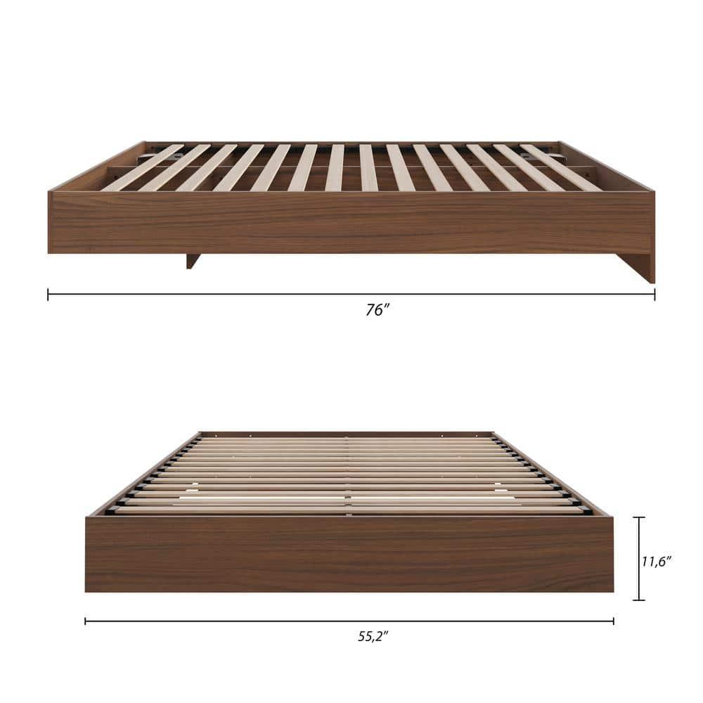 Homestock Country Cottage 345431 Full Size Platform Bed, Walnut