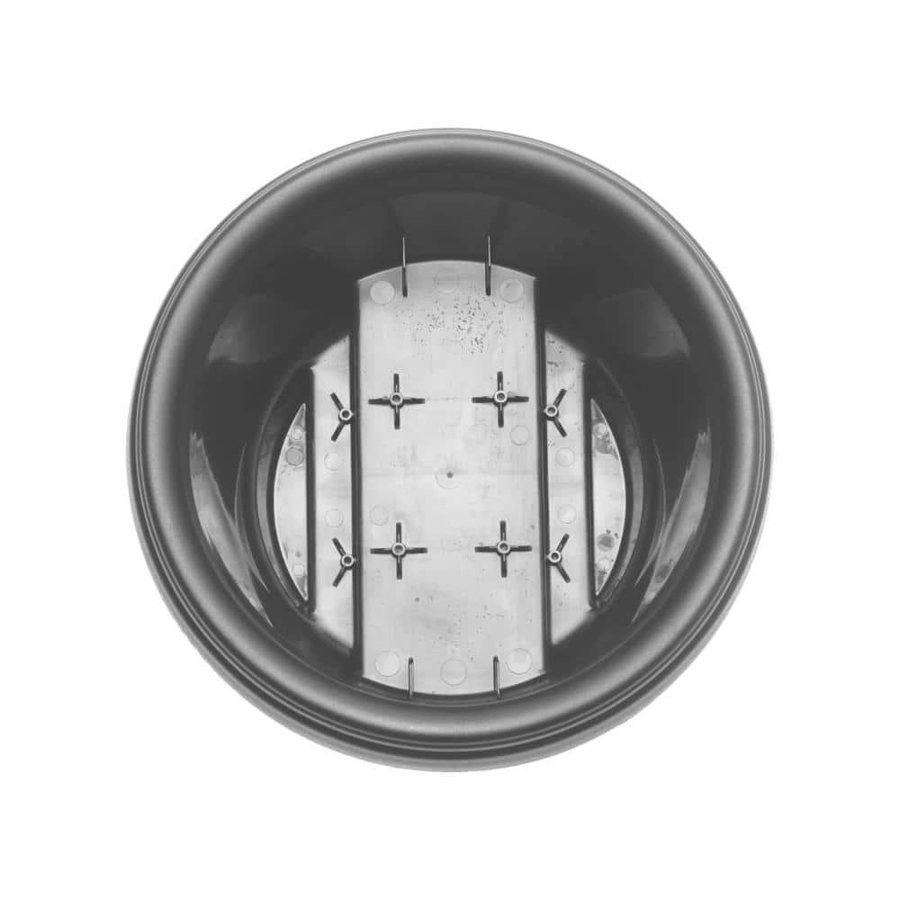 Bloem 12" Modica Deck Rail Round Planter, Charcoal