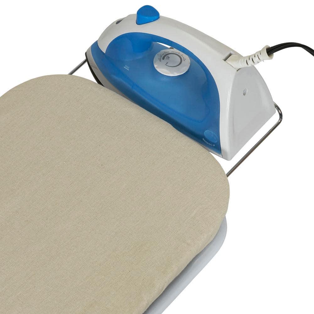 Household Essentials Portable Lightweight Tabletop Ironing Board with Retractable Iron Rest and 5mm Foam Pad