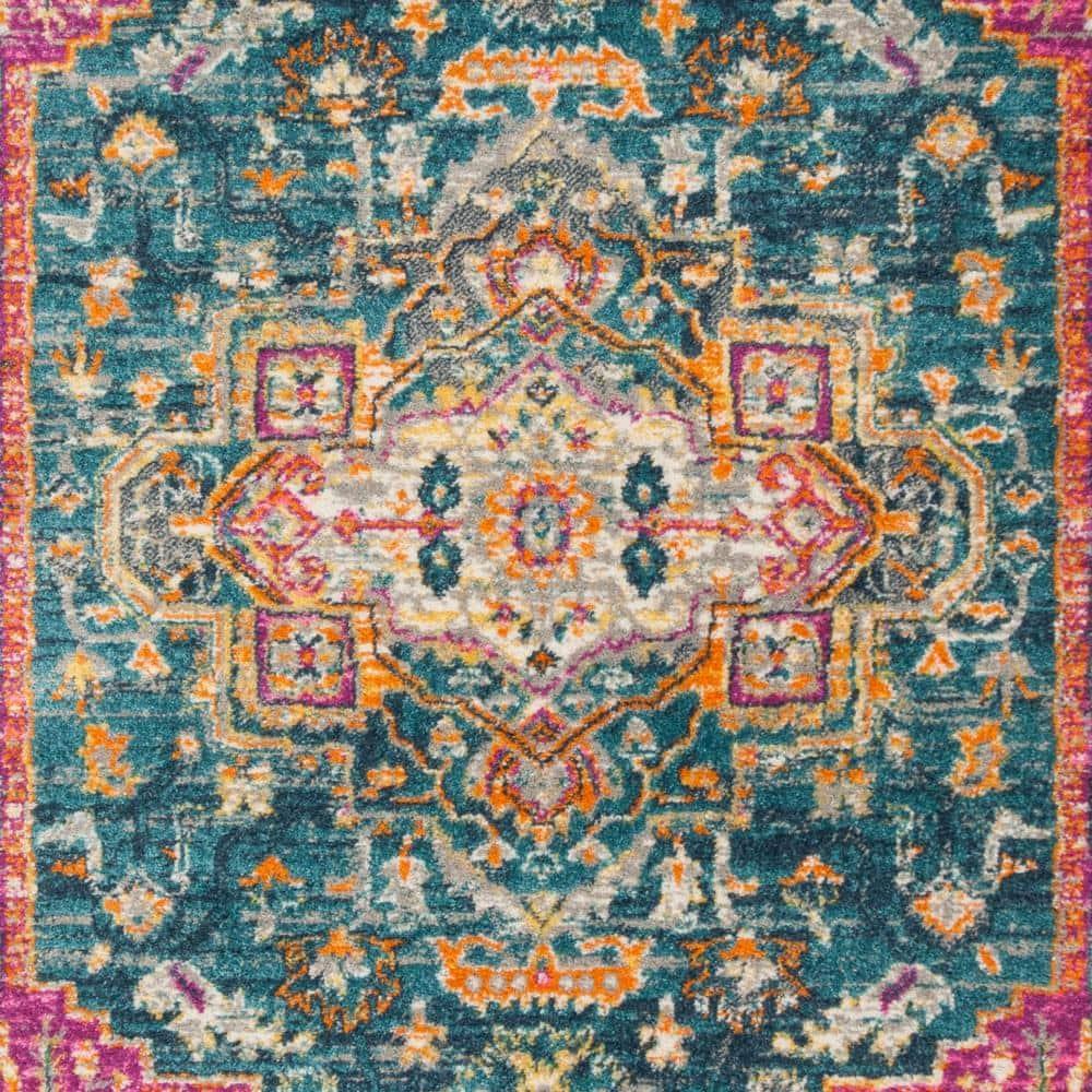 Madison 200 MAD202 Power Loomed Indoor Area Rug - Blue/Multi - 4'x6' - Safavieh