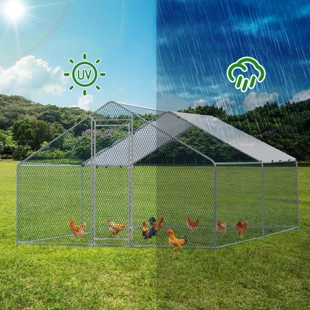 UBesGoo Large Metal Chicken Coops Chicken Cage House Hen House 13 ft x 10 ft