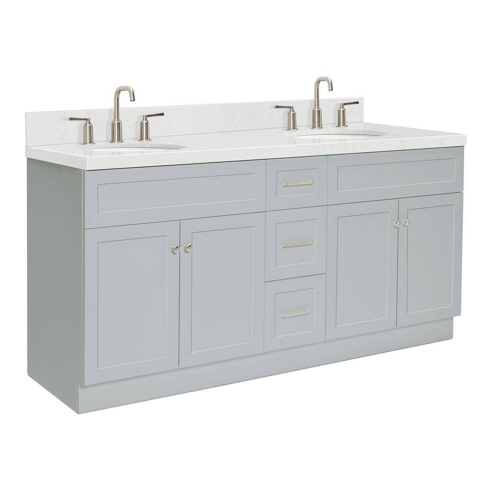 Ariel F072dcqovo Hamlet 72" Free Standing Double Basin Vanity Set - Grey
