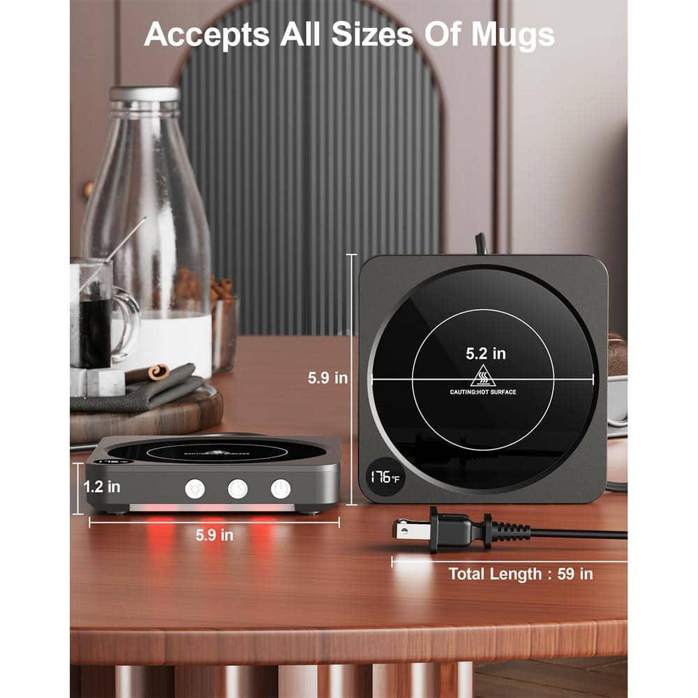 Mug Warmer - 36W Coffee Mug Warmer for Desk with Temperature Display, 2-12Hrs Auto Shut Off, Smart Candle Warmer - Ideal Coffee Gifts Accessories Keep Beverages Coffee Warmer (Wood) (Wood)