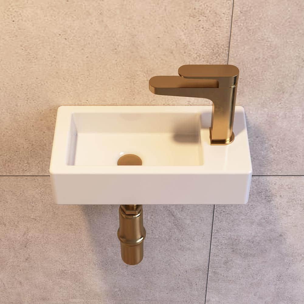 DeerValley DV-1V081R White Ceramic Rectangular 7'' Wall Mount Bathroom Sink