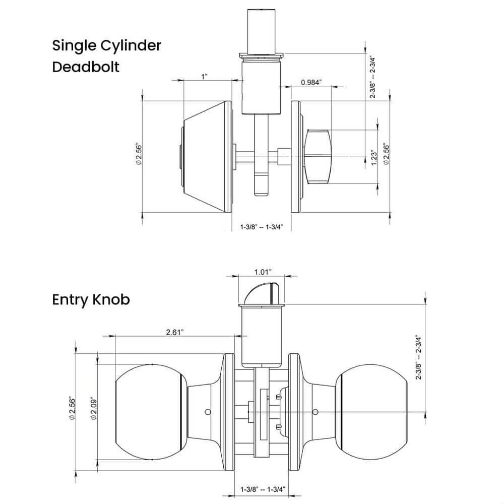 Complete Entry Knob Set with Single Cylinder Deadbolt