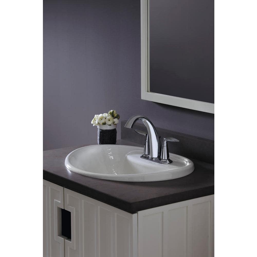 Kohler Alteo® Centerset 4" Bathroom Faucet with Pop-Up Drain Assembly, 2-Handle Bathroom Sink Faucet, 1.2 gpm