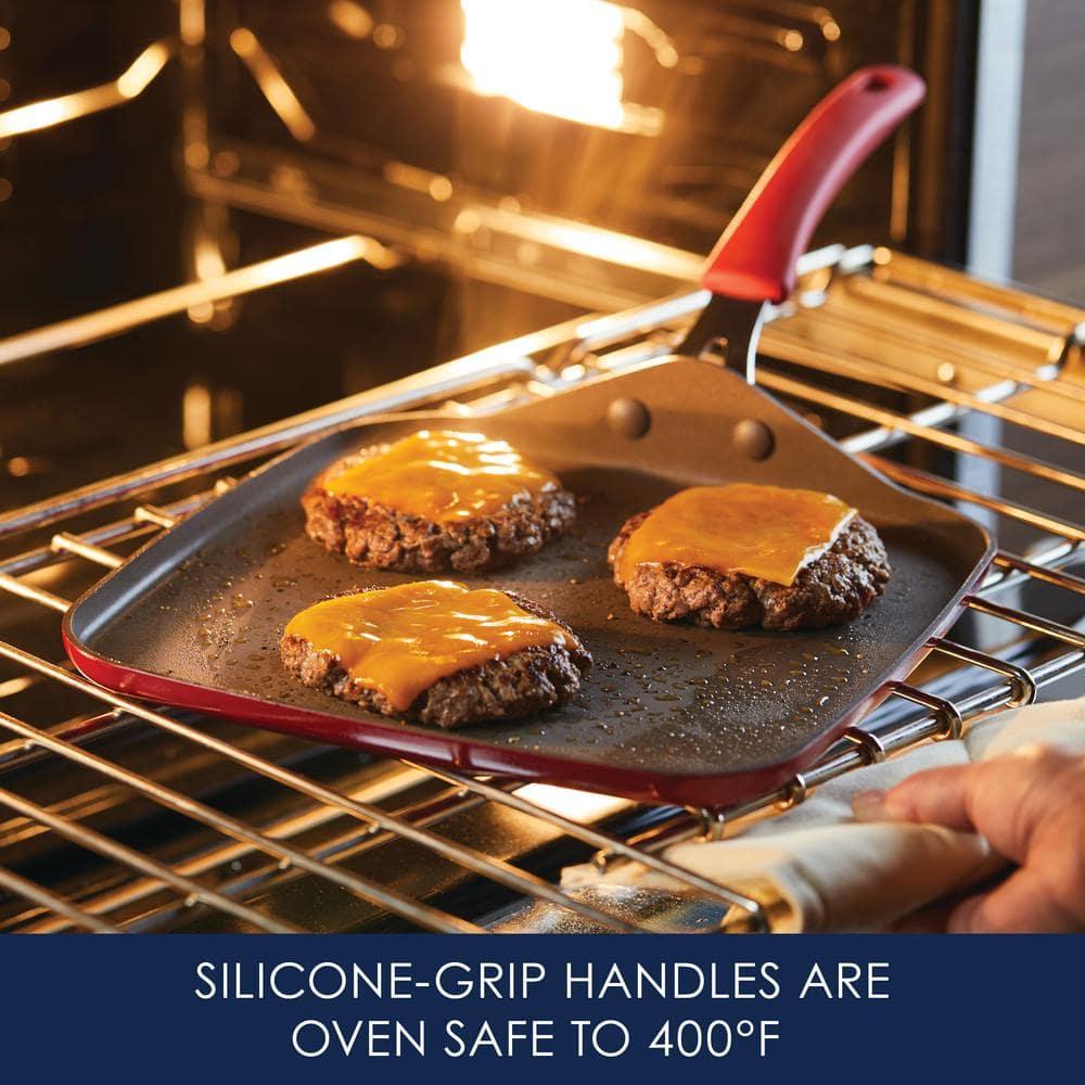 Rachael Ray Rachael Ray Cook + Create Aluminum Nonstick Square Stovetop Griddle Pan, 11-Inch