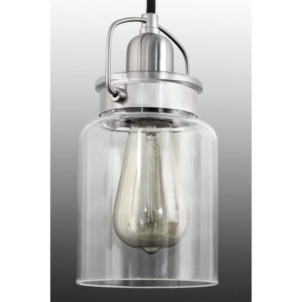 Progress Lighting Calhoun 1-Light Wall Sconce, Brushed Nickel, Parchment-Finish Glass Shade