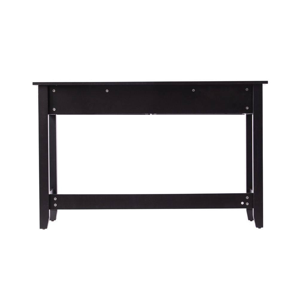 Chekshire Storage Console Black/Natural - Holly & Martin: Transitional Style, Metal Frame, Wood Top, Entryway Furniture with Drawer