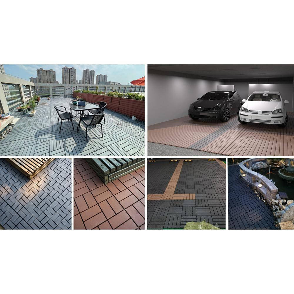 BVNECXP Plastic Interlocking Deck Tiles,44 Pack Patio Deck Tiles,12"X12" Square Waterproof Outdoor All Weather Use, Patio Decking Tiles For Poolside Balcony Backyard