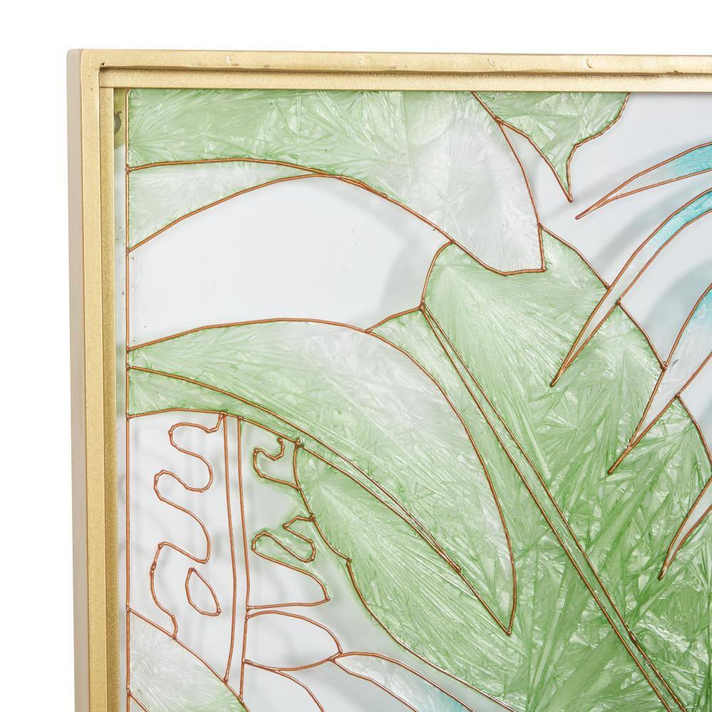 CosmoLiving by Cosmopolitan Cosmoliving By Cosmopolitan Set Of 3 Green Glass Wall Decor