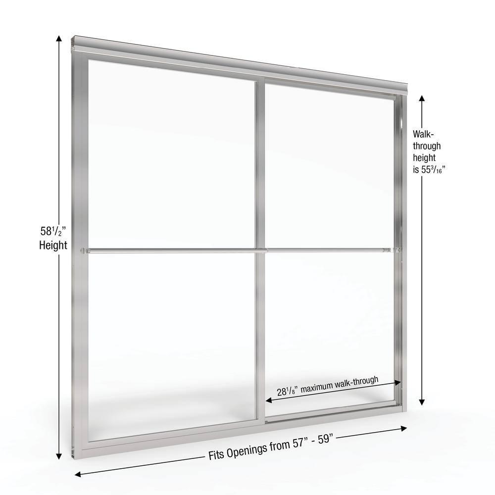 Deluxe 56"W x 58.5" H Framed Tub Door