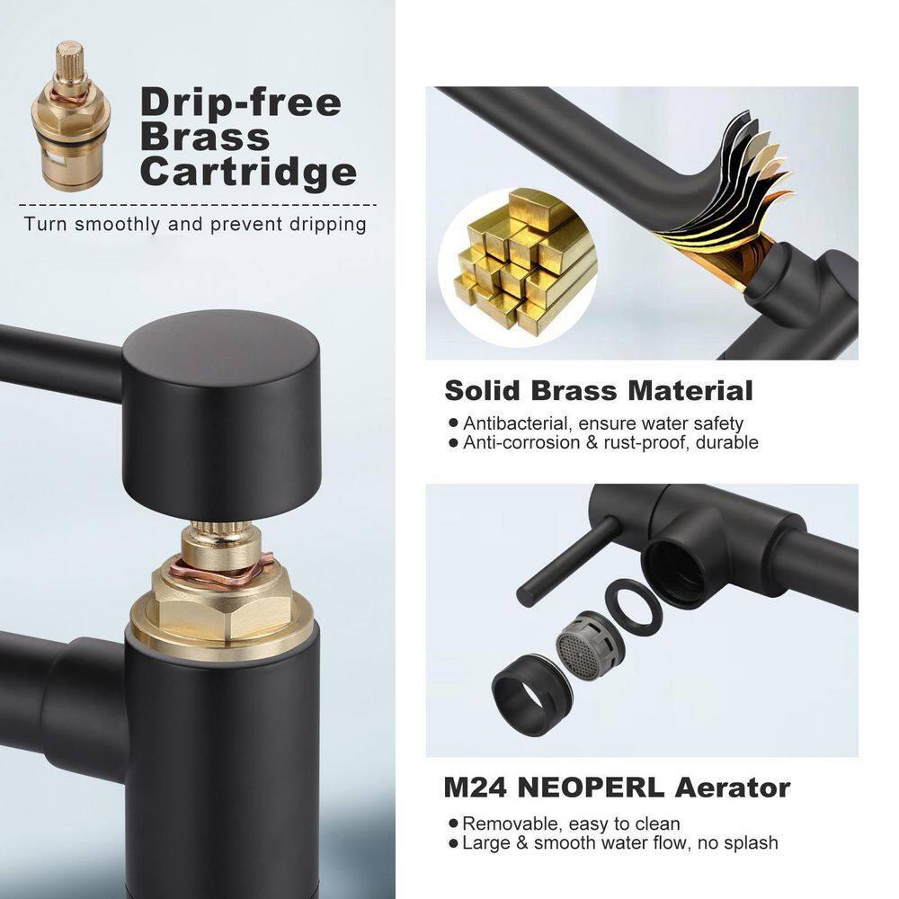 Pot Filler Faucet Wall Mount Kitchen Sink Faucet Stove Pot Filling Faucet with Double Joint Swing Arms Folding Faucet, Solid Brass Material, Lead-Free, Single Hole, Brushed Gold