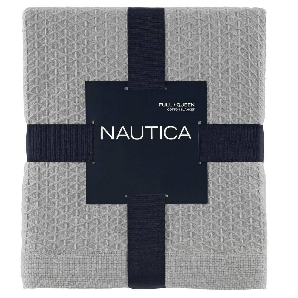 Nautica Baird Solid Cotton Reversible Blanket