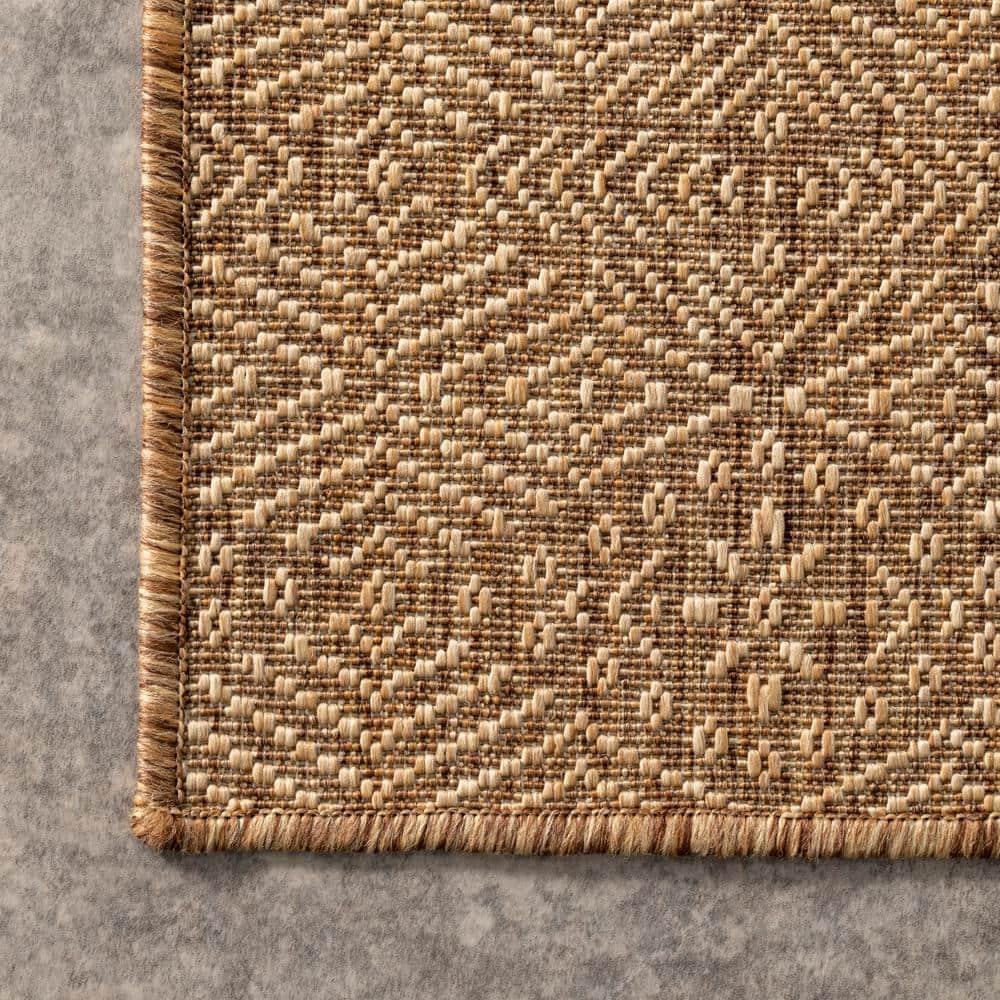 Nuloom Chandler Trellis 4x6 Indoor/Outdoor Area Rug for Living Room Patio Deck Front Porch Kitchen, Brown/Ivory