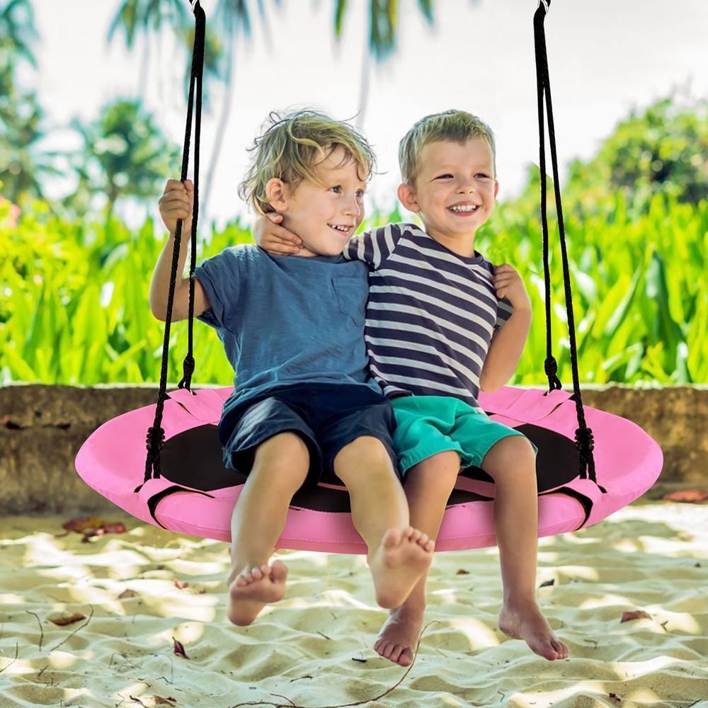 Costway Goplus 40'' Flying Saucer Tree Swing Indoor Outdoor Play Set Kids Christmas Gift Green