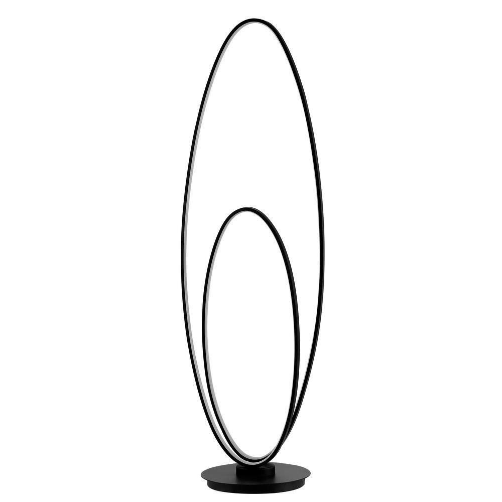 JONATHAN Y JYL9540A Looper 47" Metal Modern Contemporary Oval Dimmable Integrated LED Floor Lamp for living room, dinning room, bedroom, office, Black