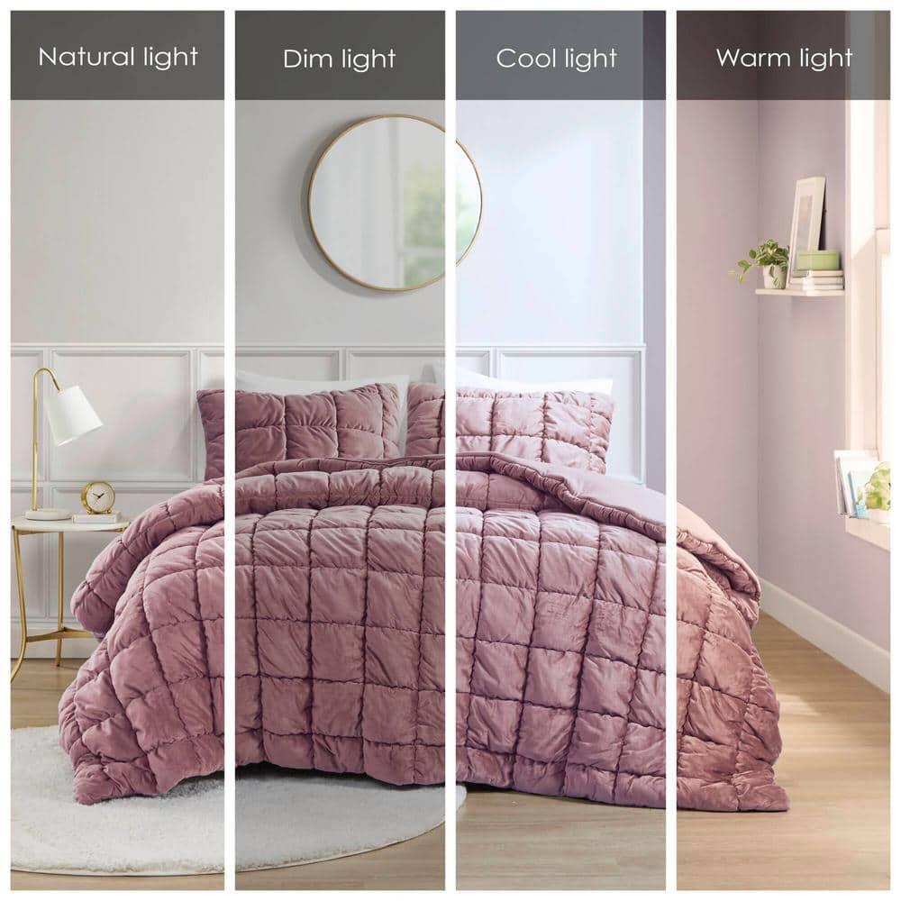 Intelligent Design Velvet Dream Puff Velvet Comforter Set