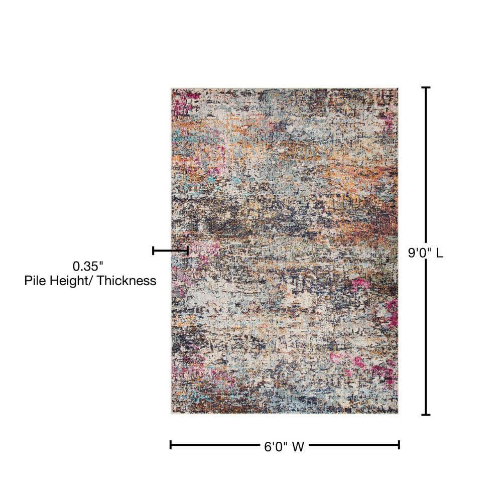 Madison MAD460 Power Loomed Indoor Area Rug - Black/Gold - 6'x9' - Safavieh