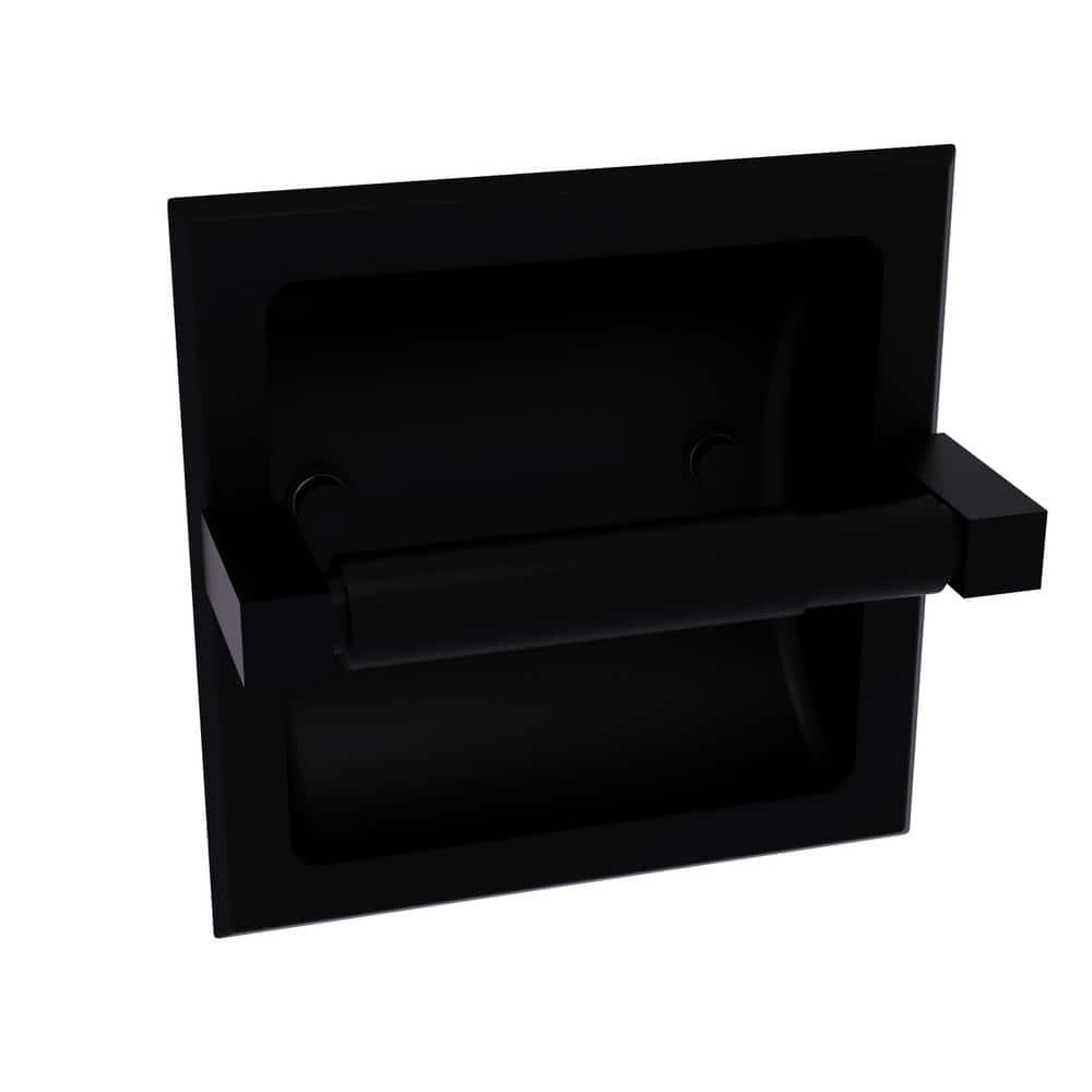Montero Collection Recessed Toilet Paper Holder in Matte Black