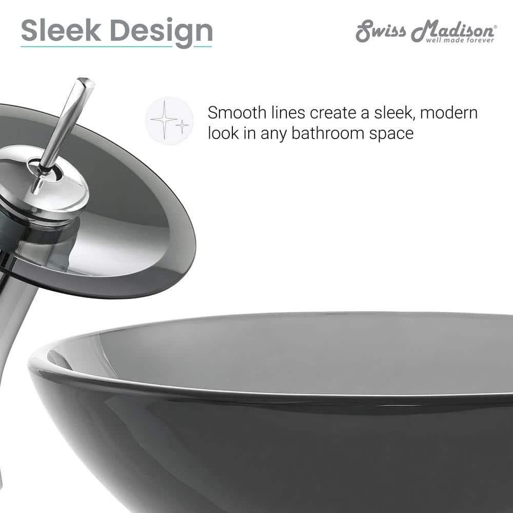 Cascade 16.5 Glass Vessel Sink with Faucet